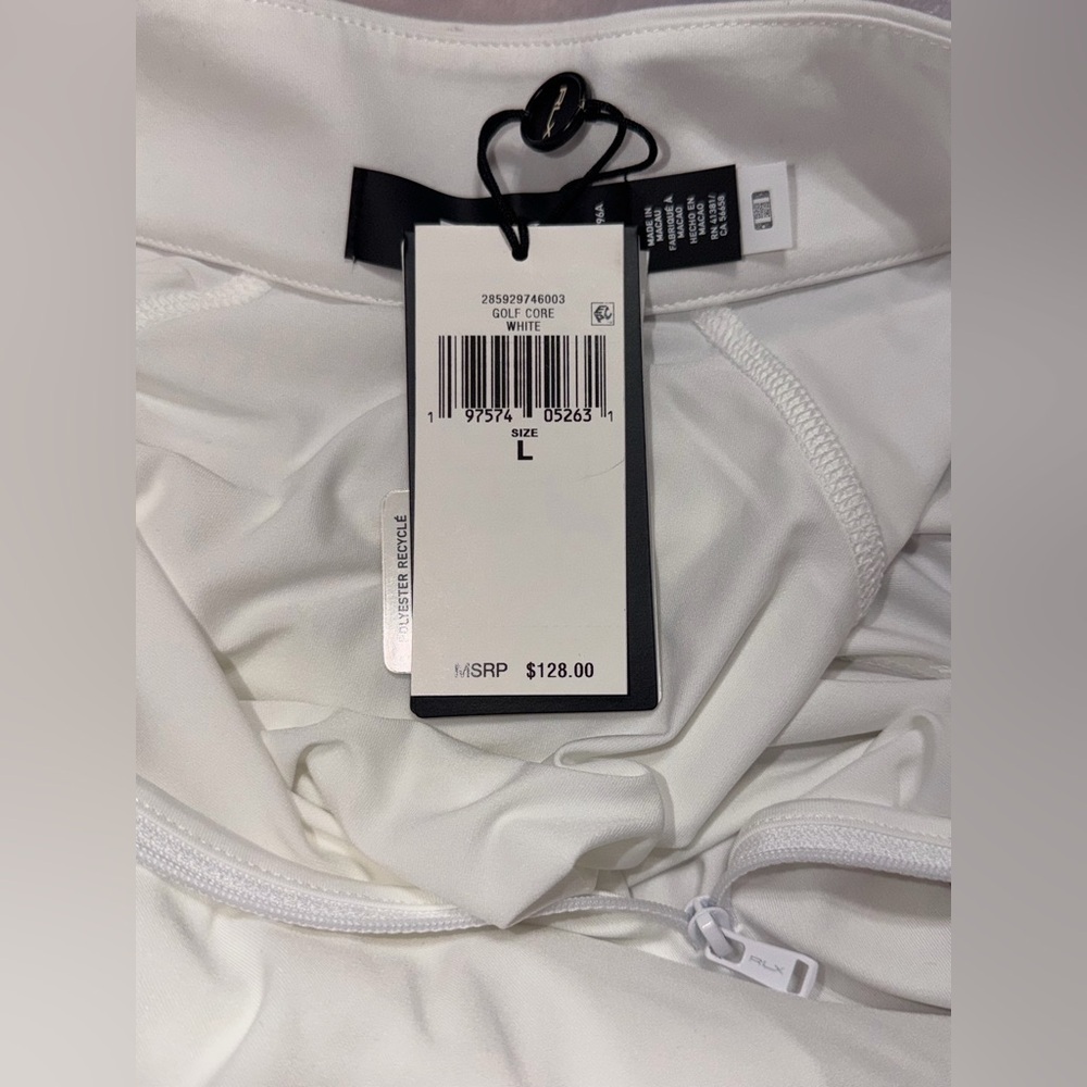 RLX Ralph Lauren White Quarter-Zip Golf Performance Pullover Women Size L - Picture 6 of 7